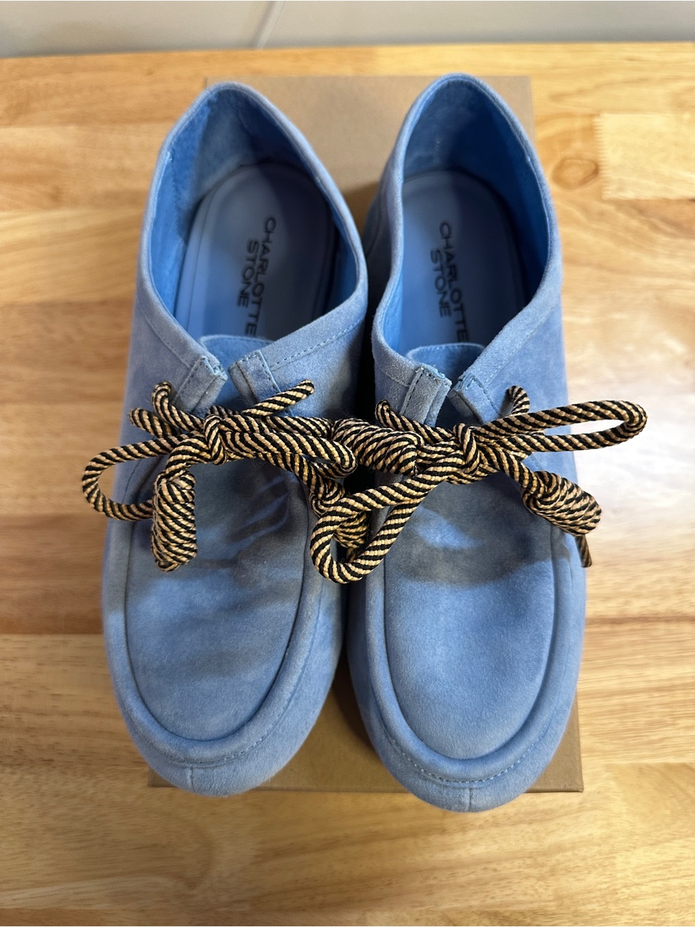 Charlotte Stone Ryan Loafer Size 10- Color: Powder. Blue suede shoes!
